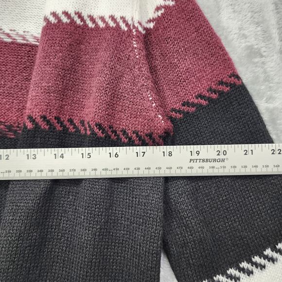 Fortune & Ivy Sweater Women M Burgundy Adeline Colorblock Duster Cardigan Casual - Picture 7 of 9